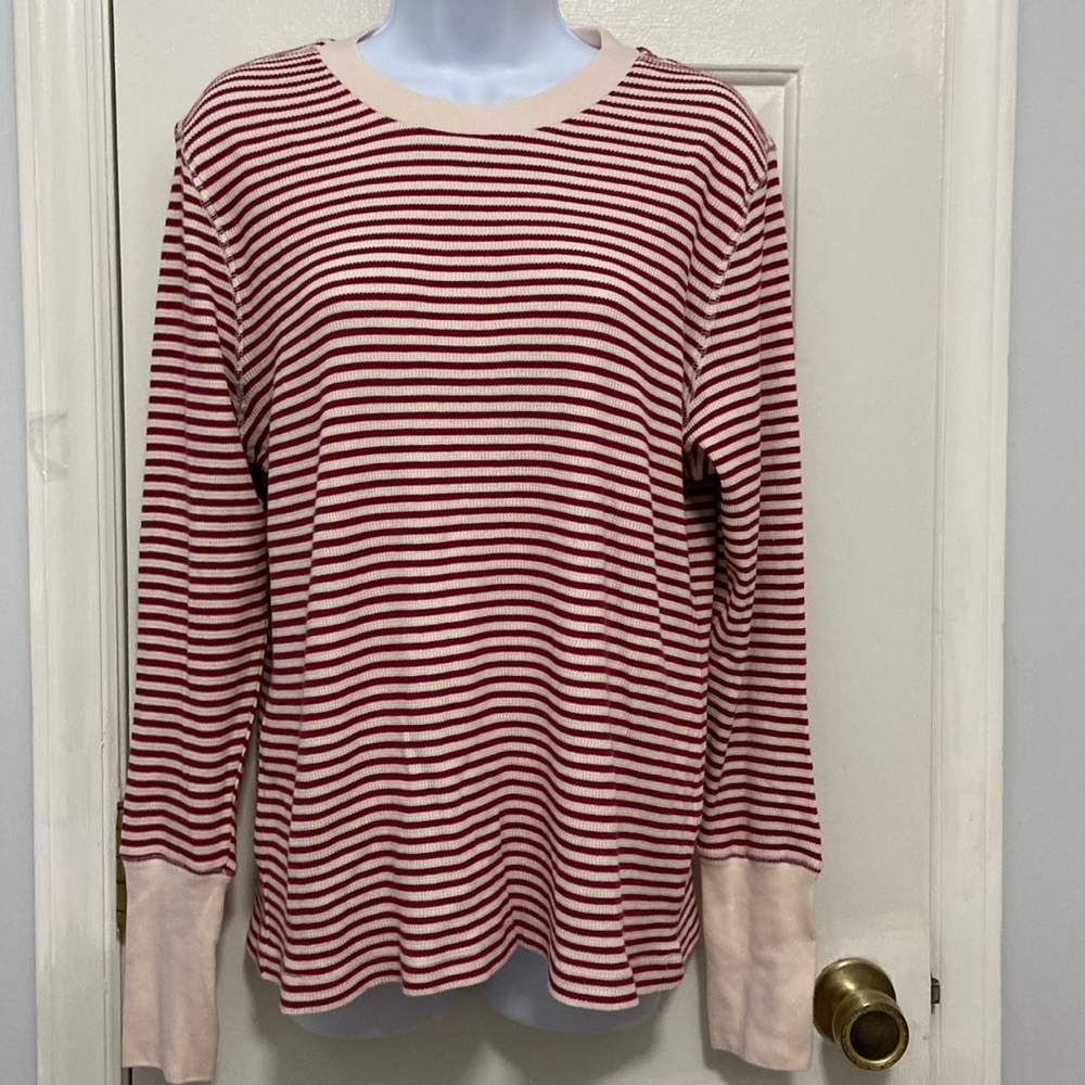 Sundance Catalog Striped Thermal Shirt LP